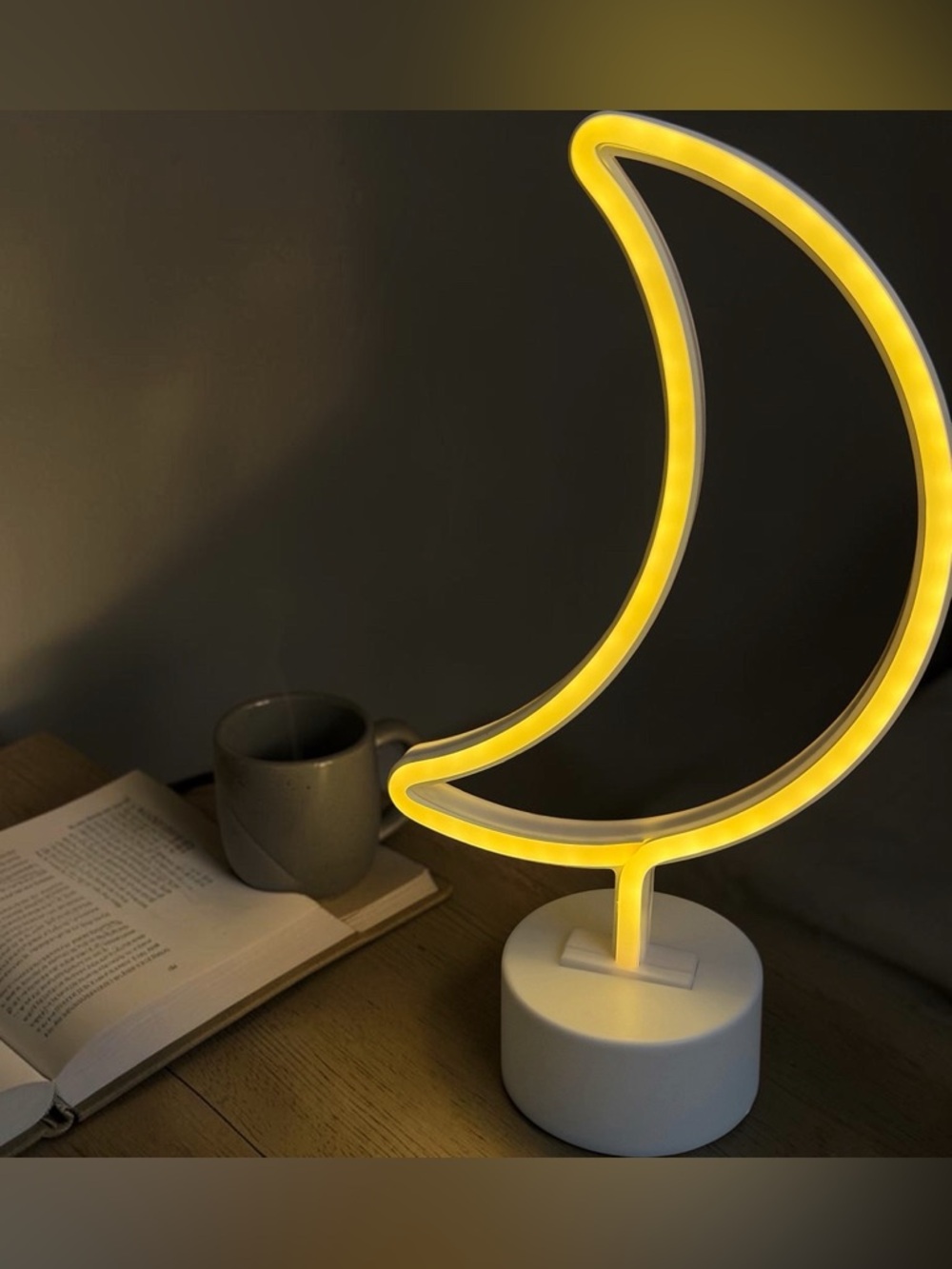 Crescent Moon LED Night Light - Yellow Glow